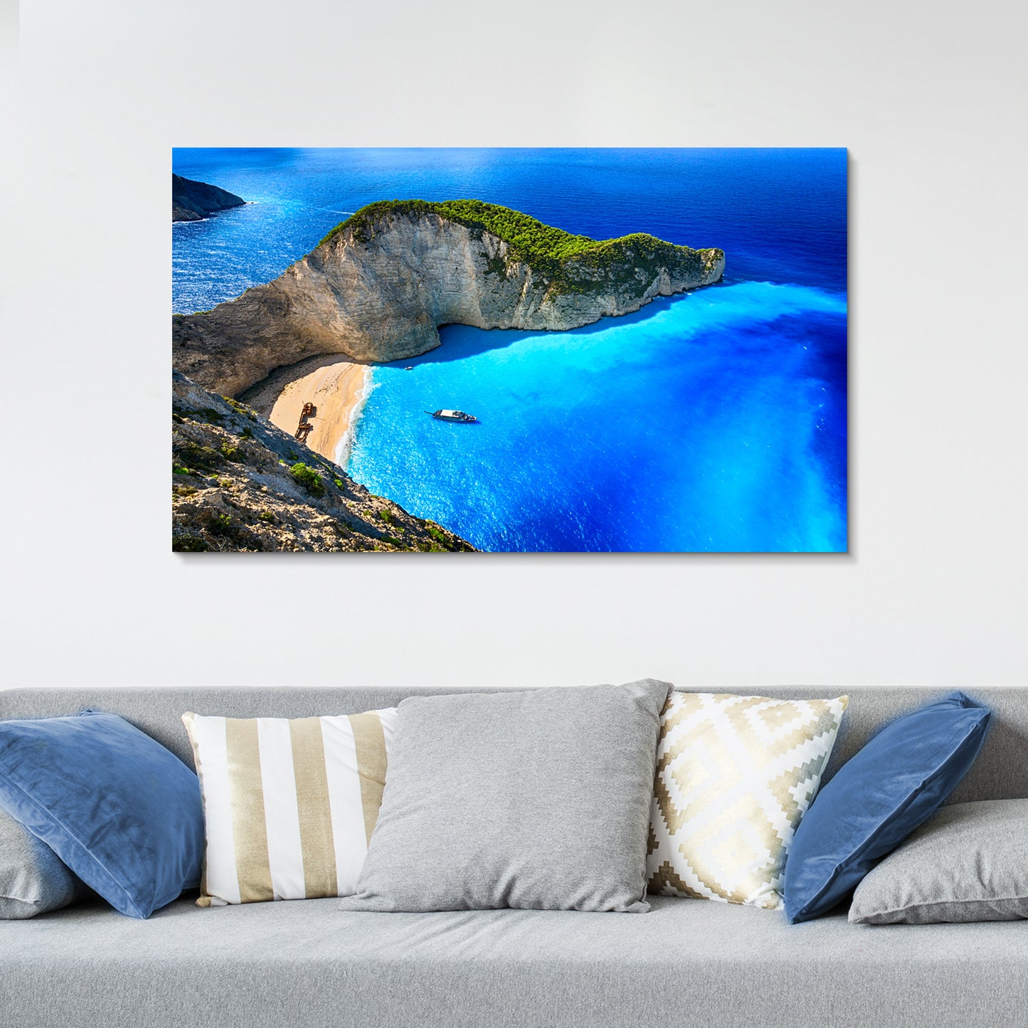 Ocean Landscape Glass Wall Art 60"x36"