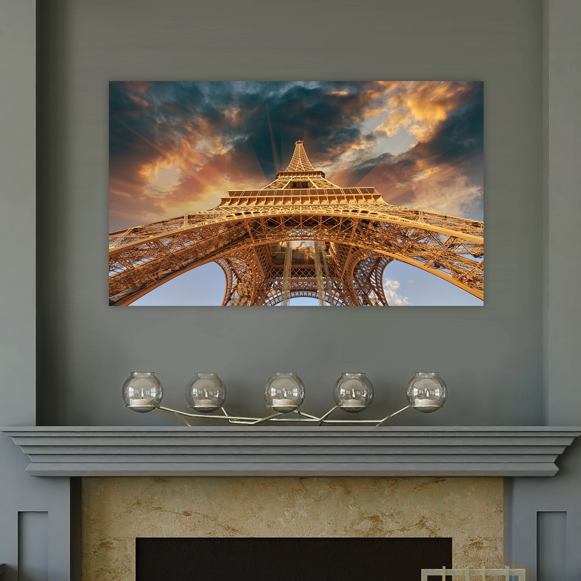 Eiffel Tower Glass Wall Art 60"x36" - Expo Home Decor