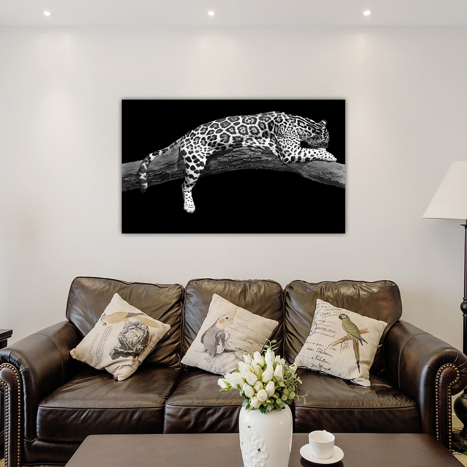 Cheetah Relaxing Glass Wall Art 60"x36" - Expo Home Decor