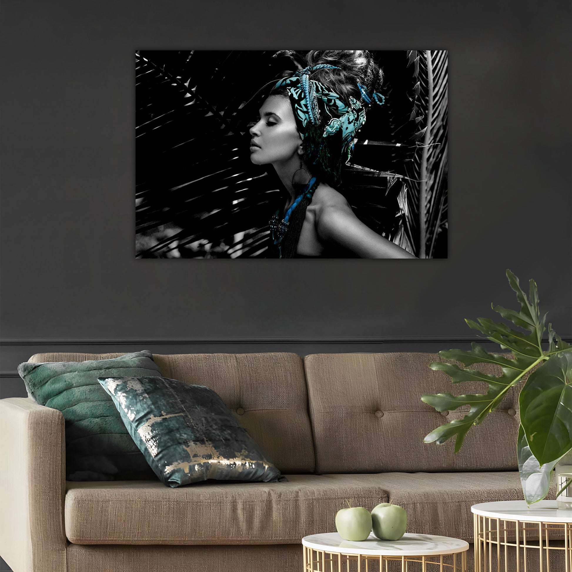 Women w/ Crystals Glass Wall Art 60"x36" - Expo Home Decor