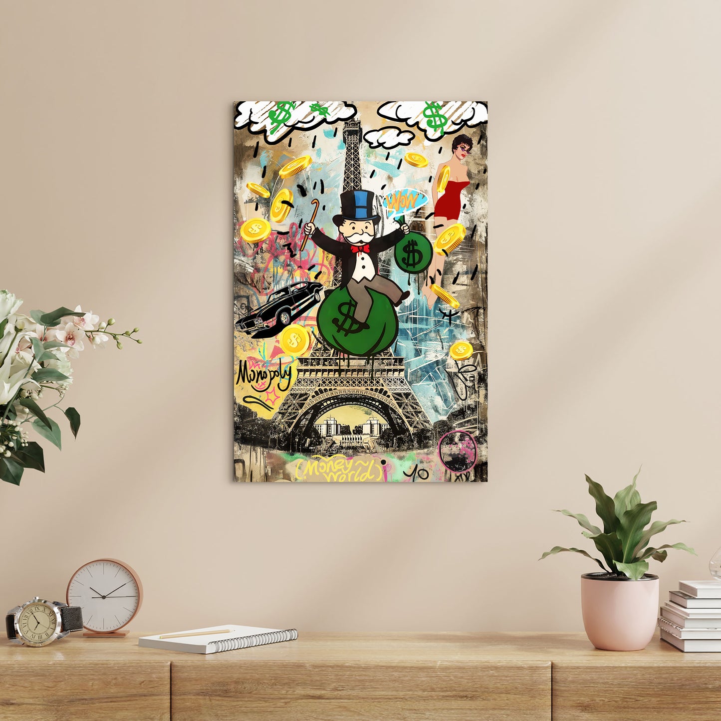 Monopoly Man Glass Wall Art 48"x32"