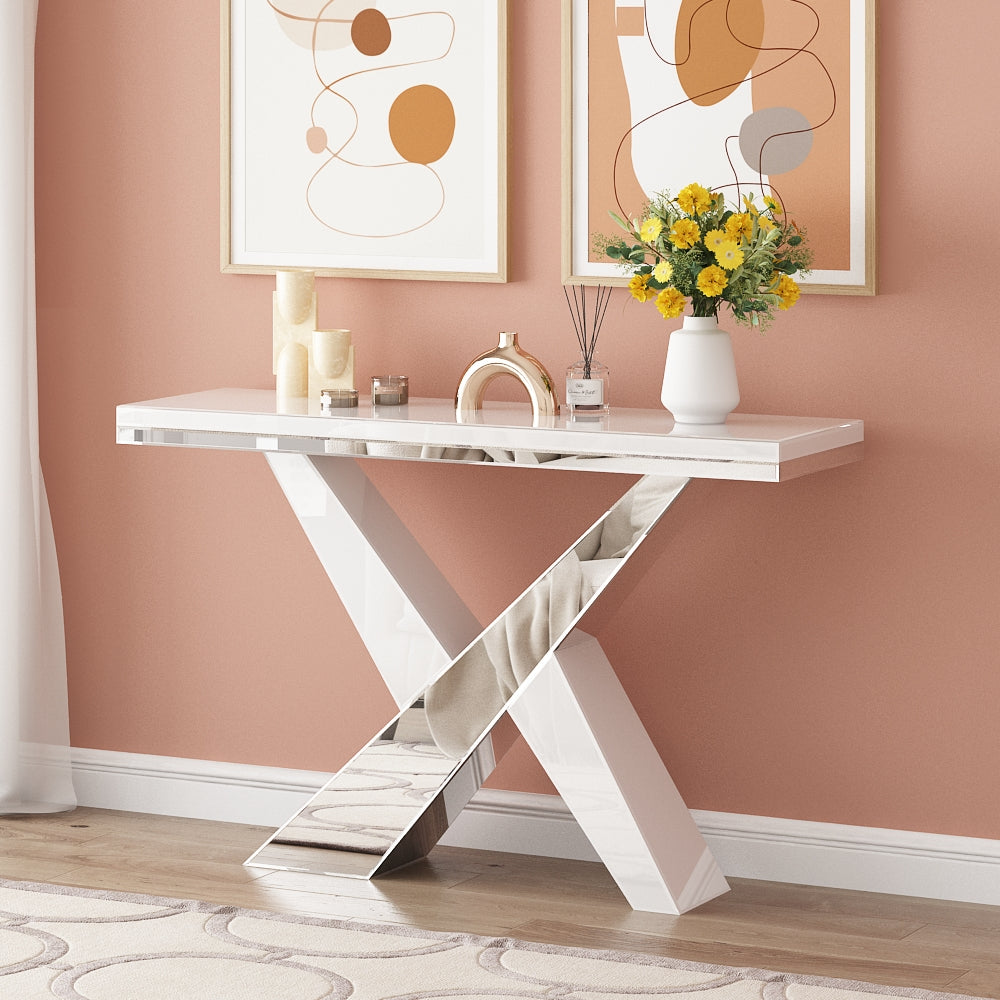 White & Mirror Console Table - Expo Home Decor
