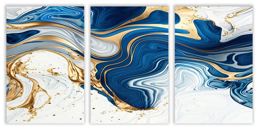 3pc Abstract Glass Wall Art 24"x 36" - Expo Home Decor