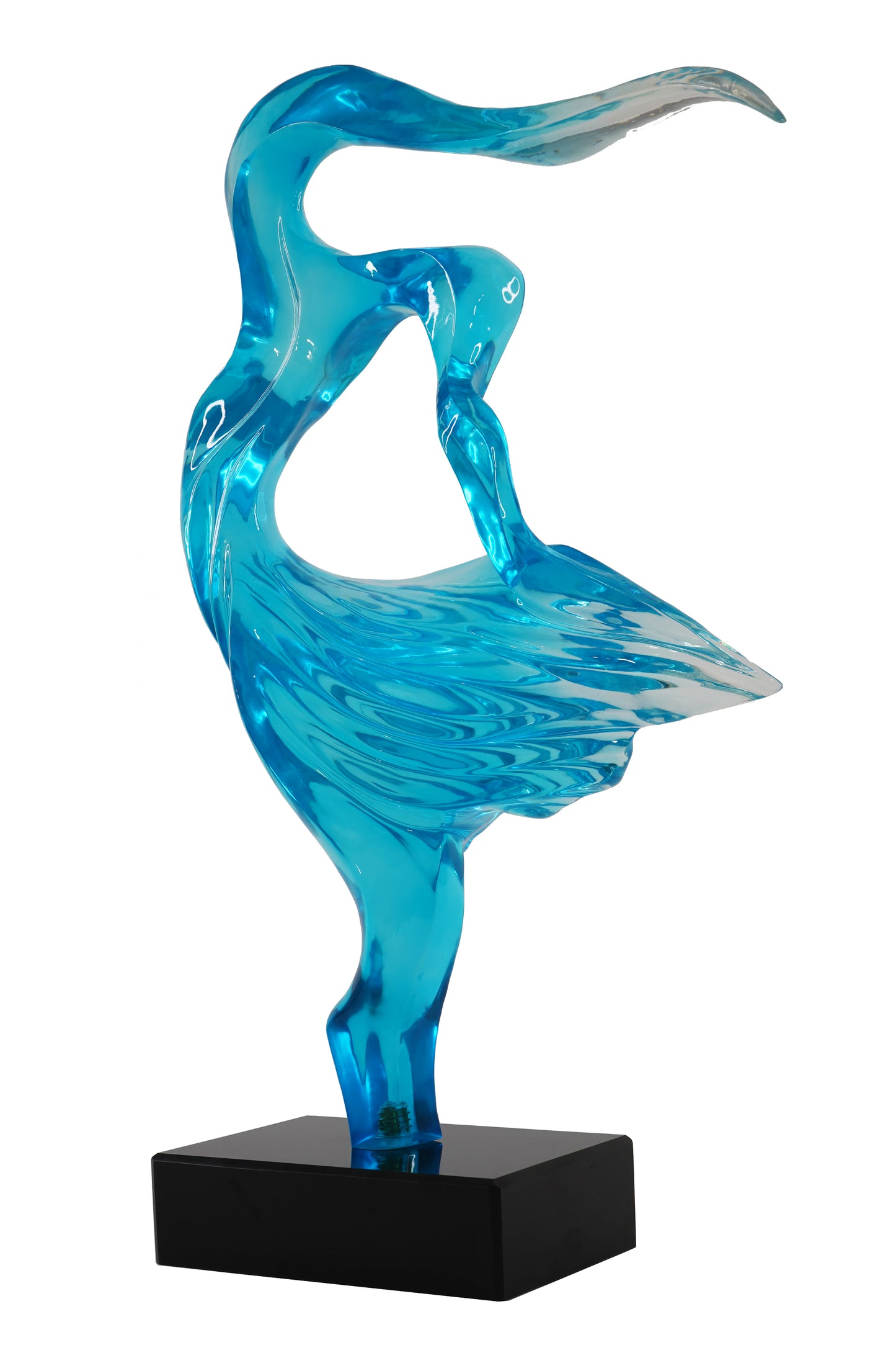 Tall Crystal & Marble Abstract Sculpture