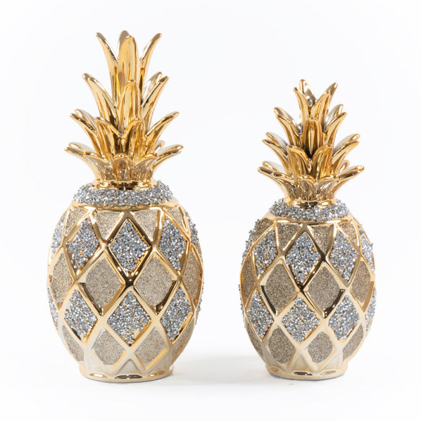 2pc Pineapple Glam Tabletop Kitchen Decor - Expo Home Decor