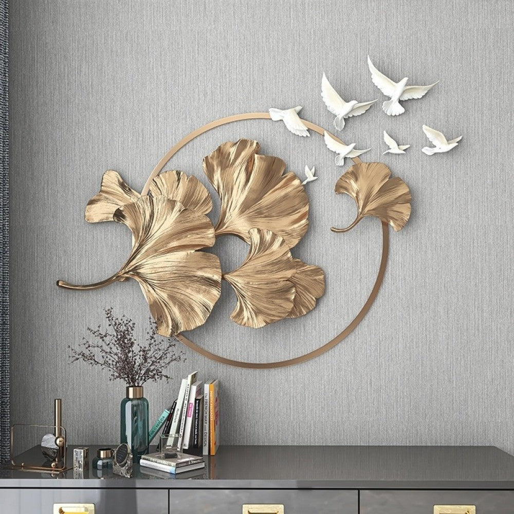 Round Gold Bird Metal Wall Art - Expo Home Decor