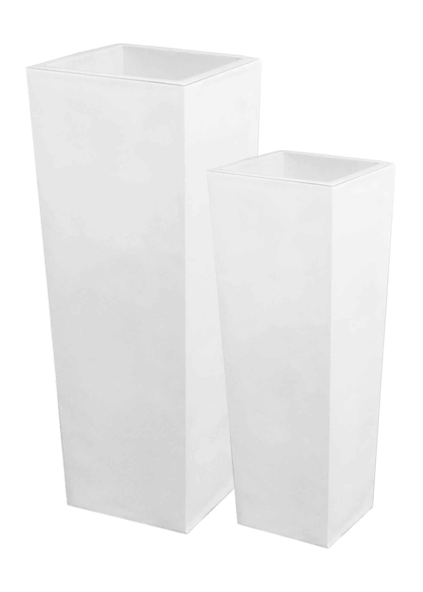 White Square Cone Floor Vase Planters - Expo Home Decor