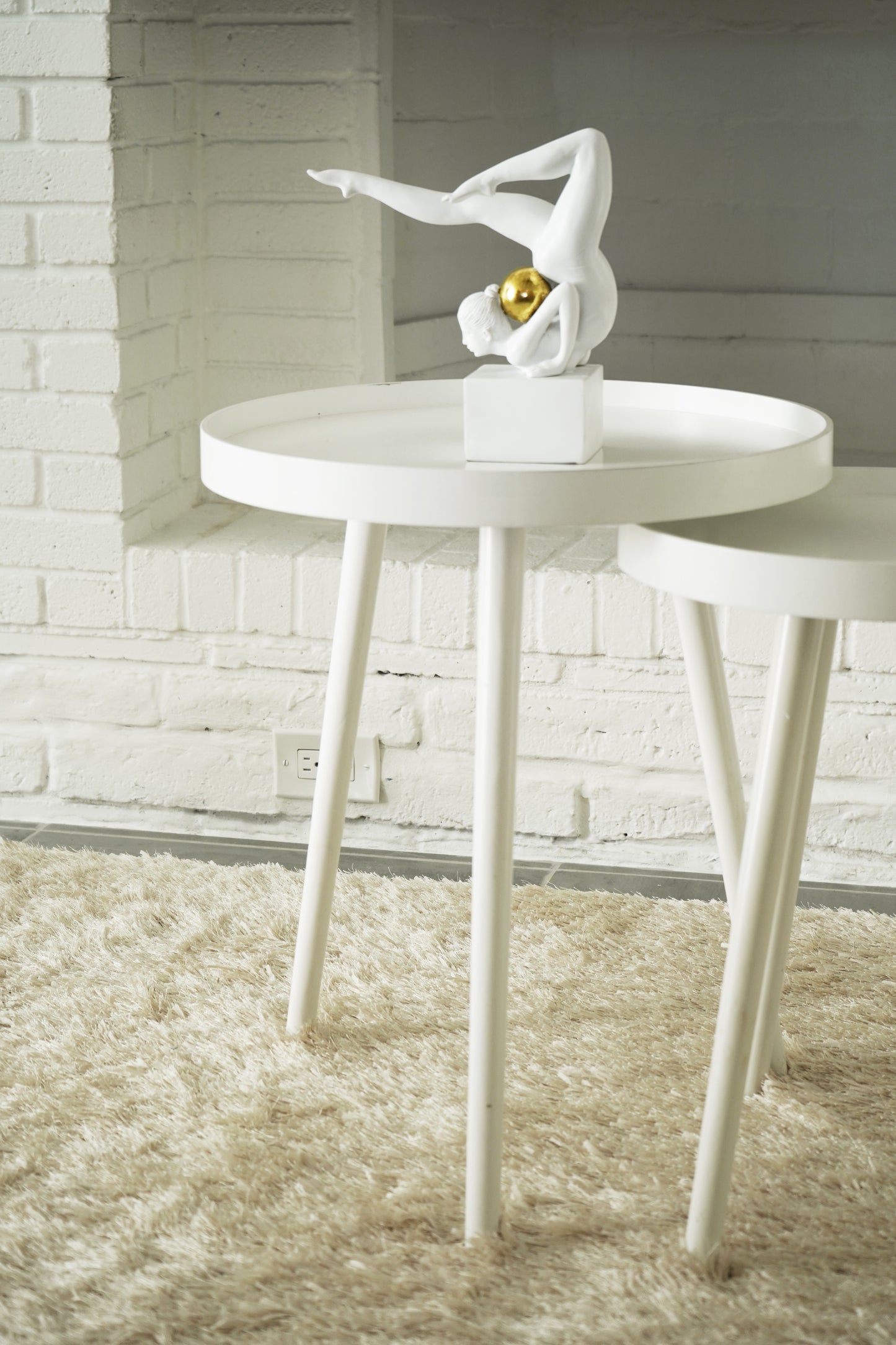 White/Gold Yoga Pose Sculpture - Expo Home Decor