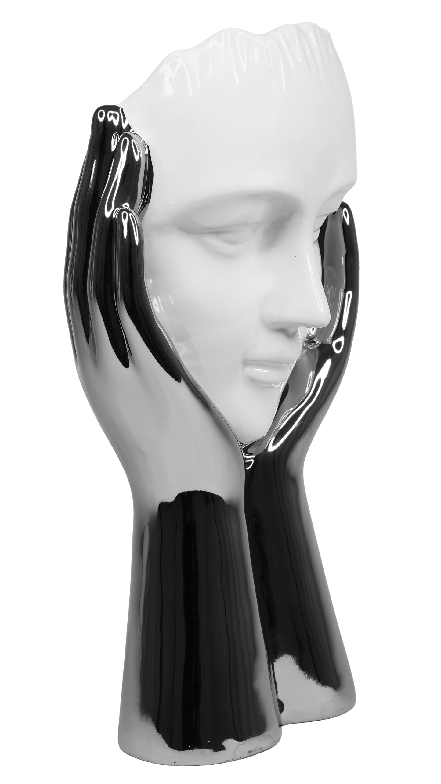 Two-Handed Face Hold Sculpture