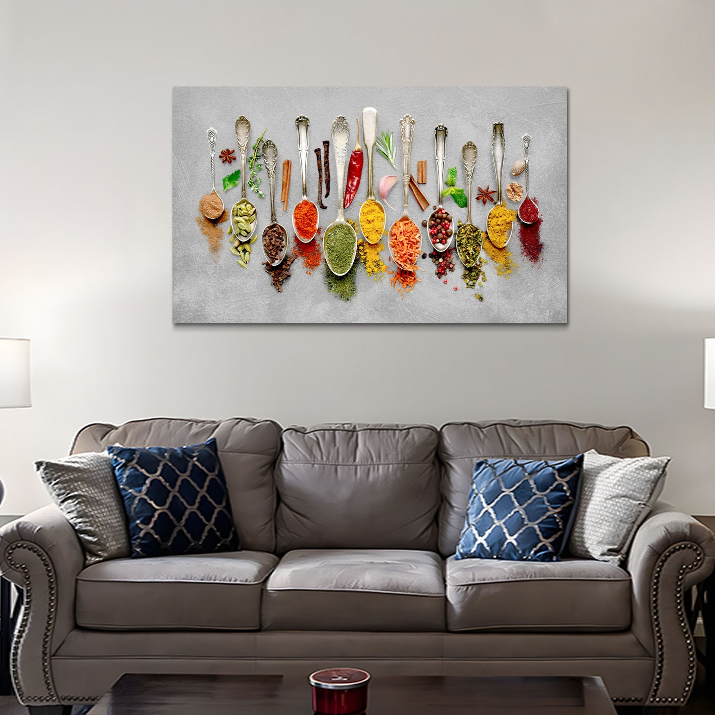 Kitchen Cooking Spices Glass Wall Art 60"x36" - Expo Home Decor