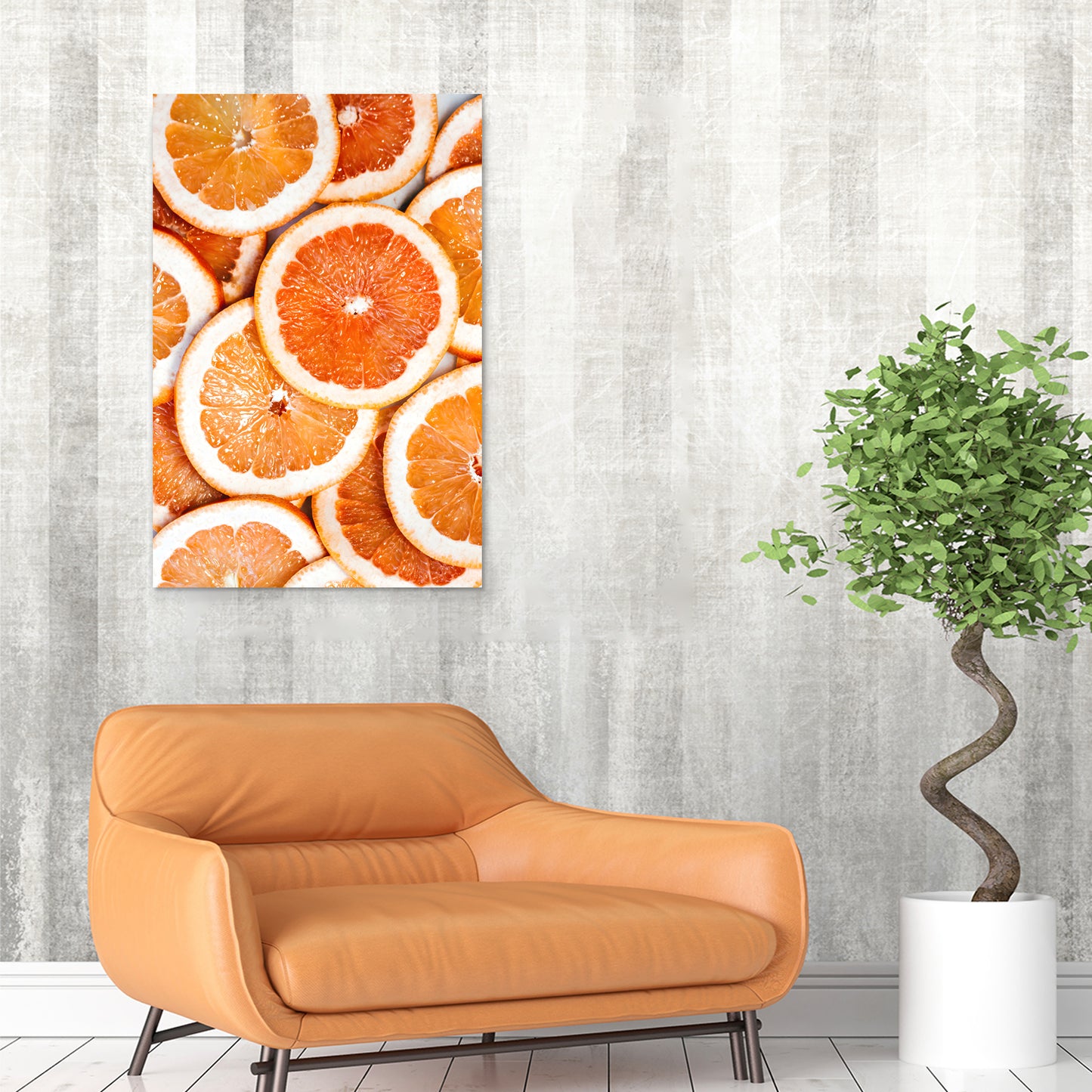 Orange Slices Kitchen Glass Wall Art 24"x36"