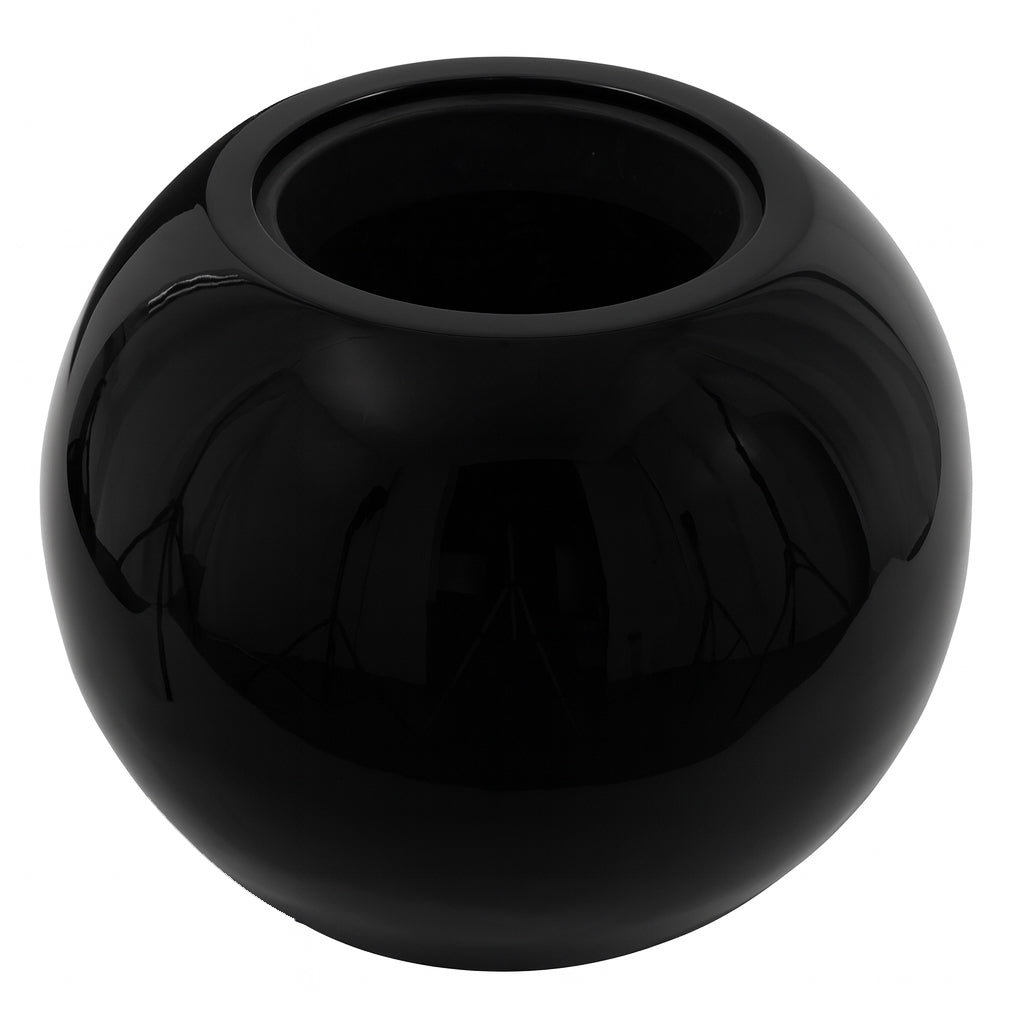 Gloss Black Globe Floor Vase Planter