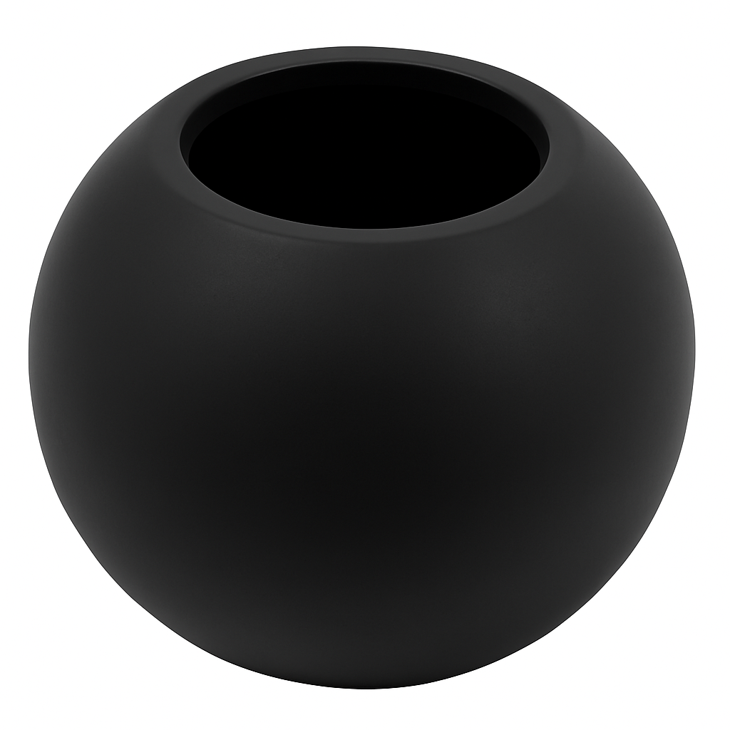 Matte Black Globe Floor Vase Planter