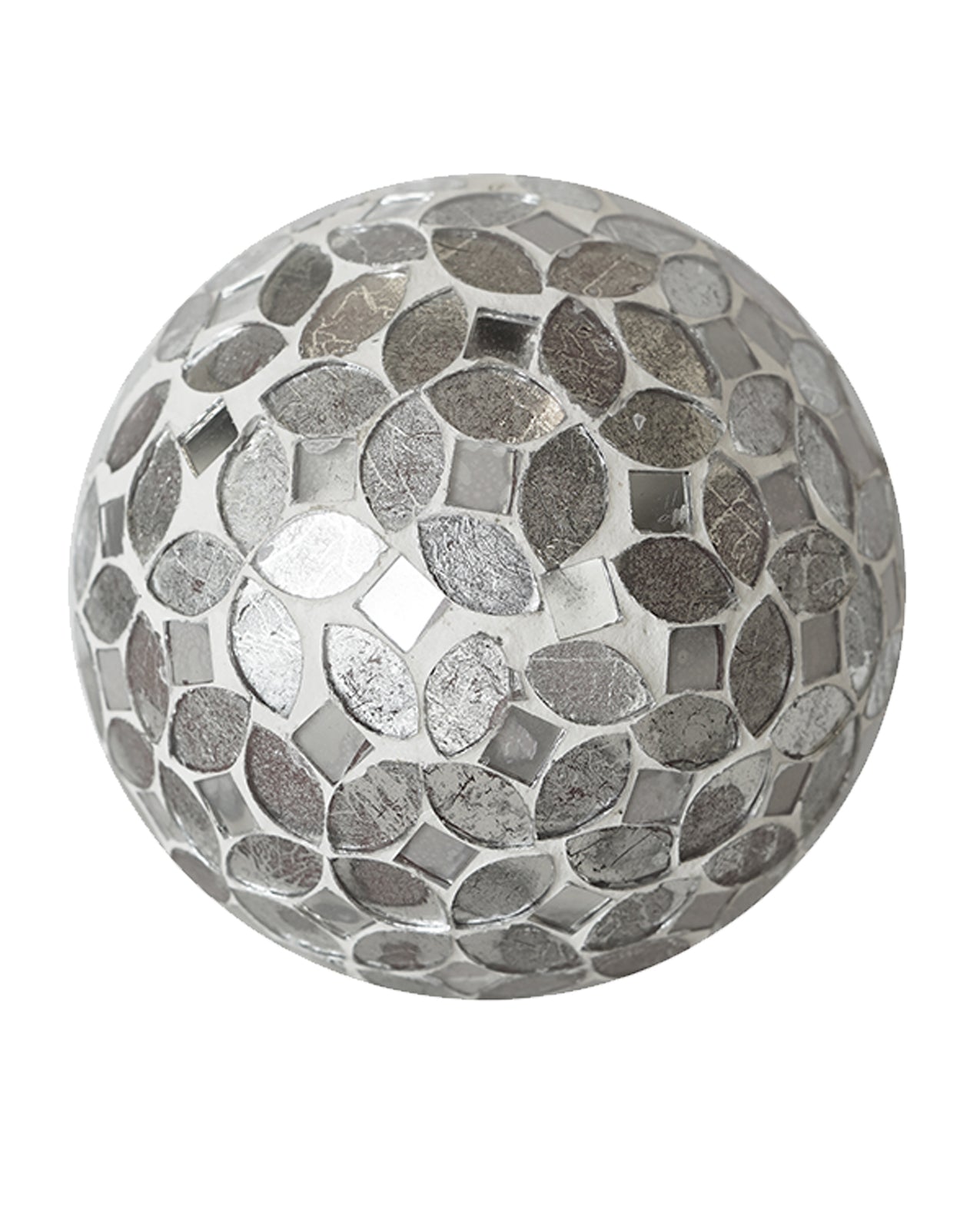 Silver/Mirror Mosaic Decor Orb - Expo Home Decor