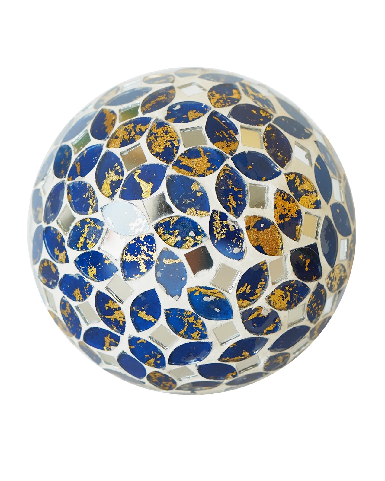 Blue/Gold Mosaic Decor Orb - Expo Home Decor