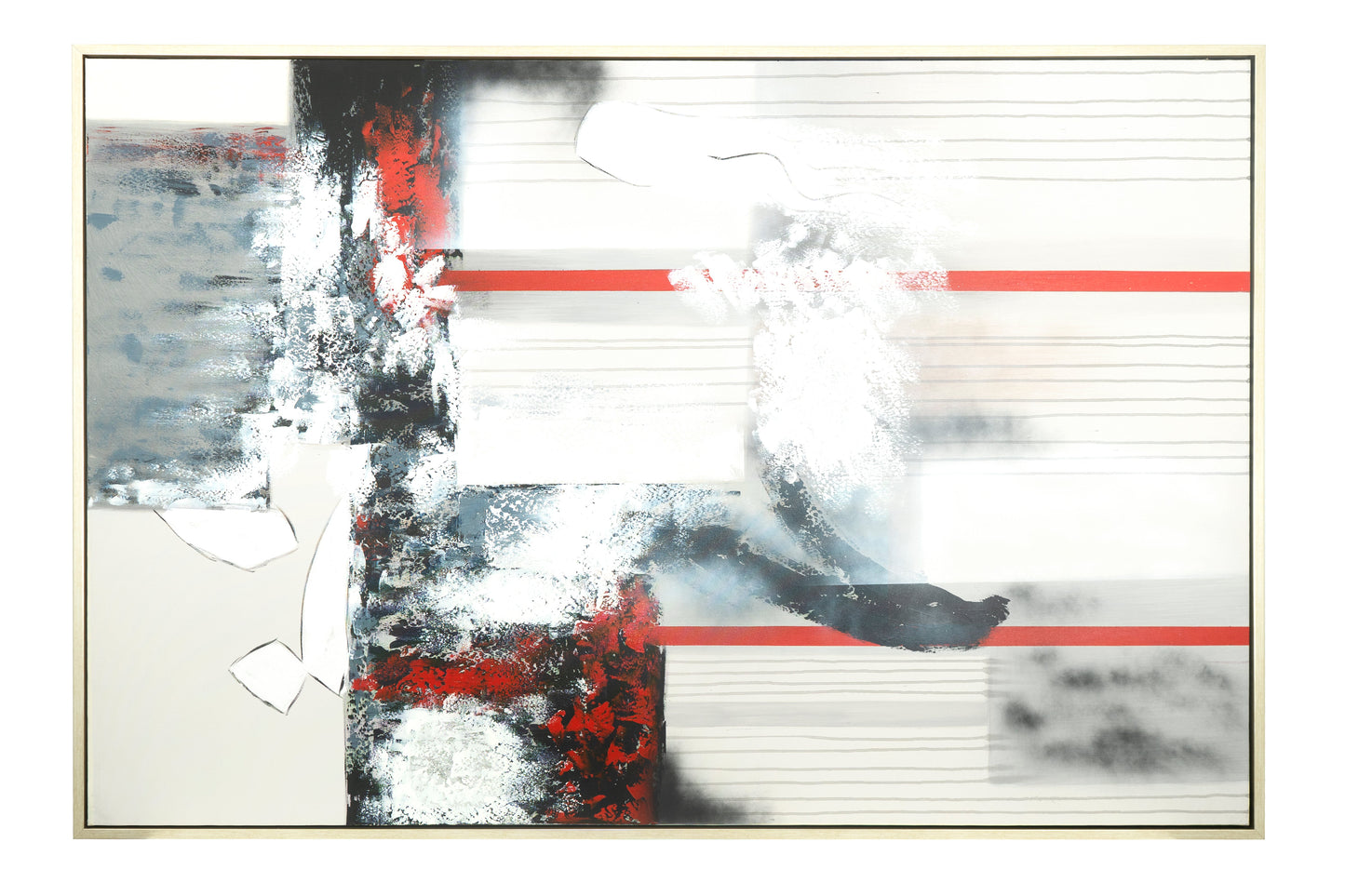 Red/Black Hand Painted Canvas Wall Art - Expo Home Decor