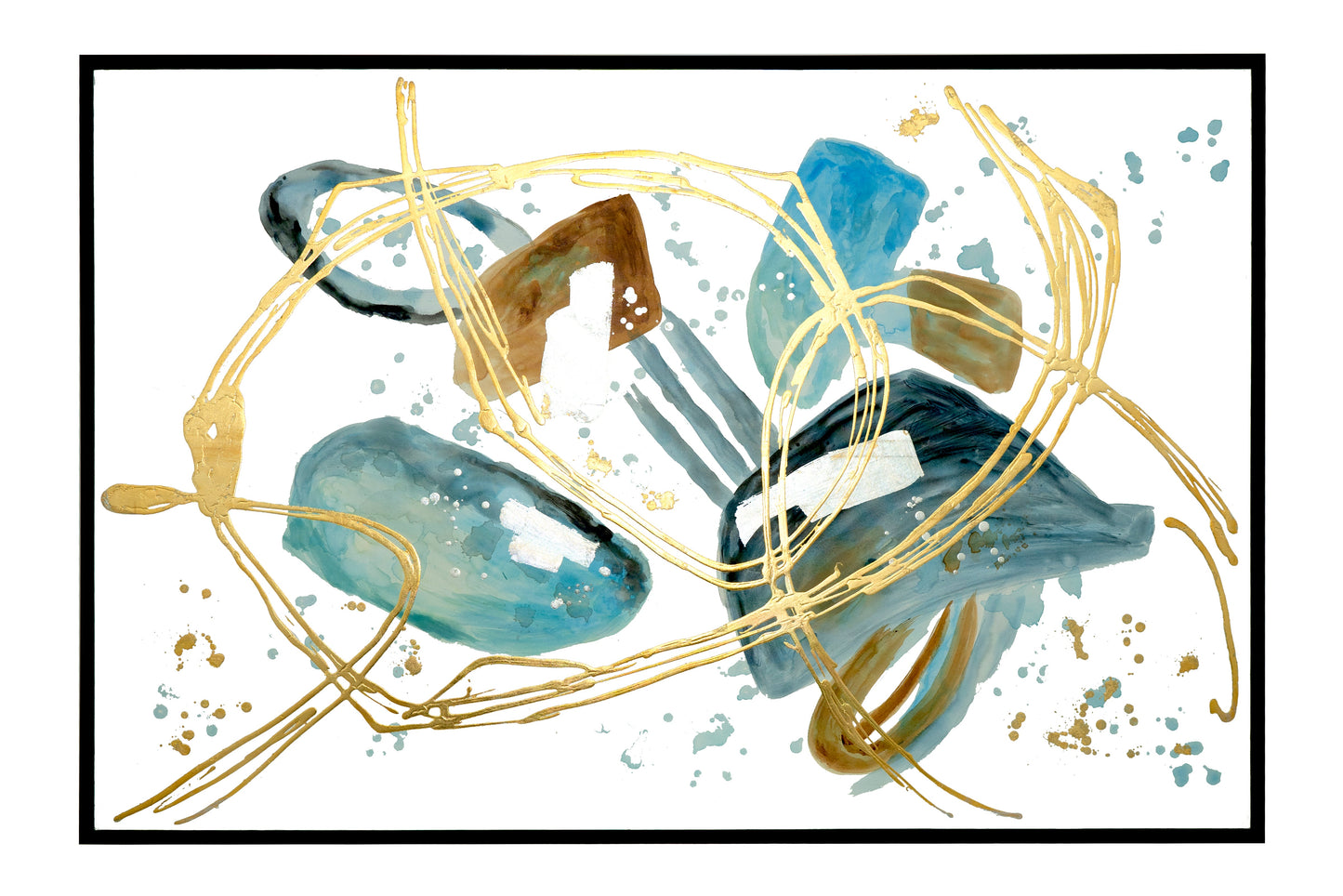 Blue/Brown Handed Painted Canvas Wall Art - Expo Home Decor