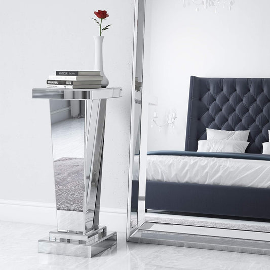 Glass Mirror Pedestal Table 36" - Expo Home Decor