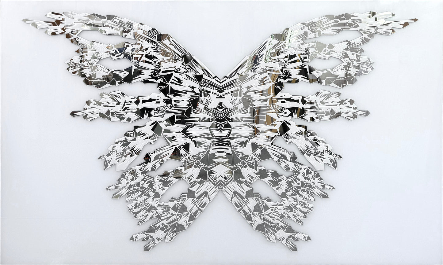 Butterfly Acrylic Inlay Glass Wall Art 60"x36"