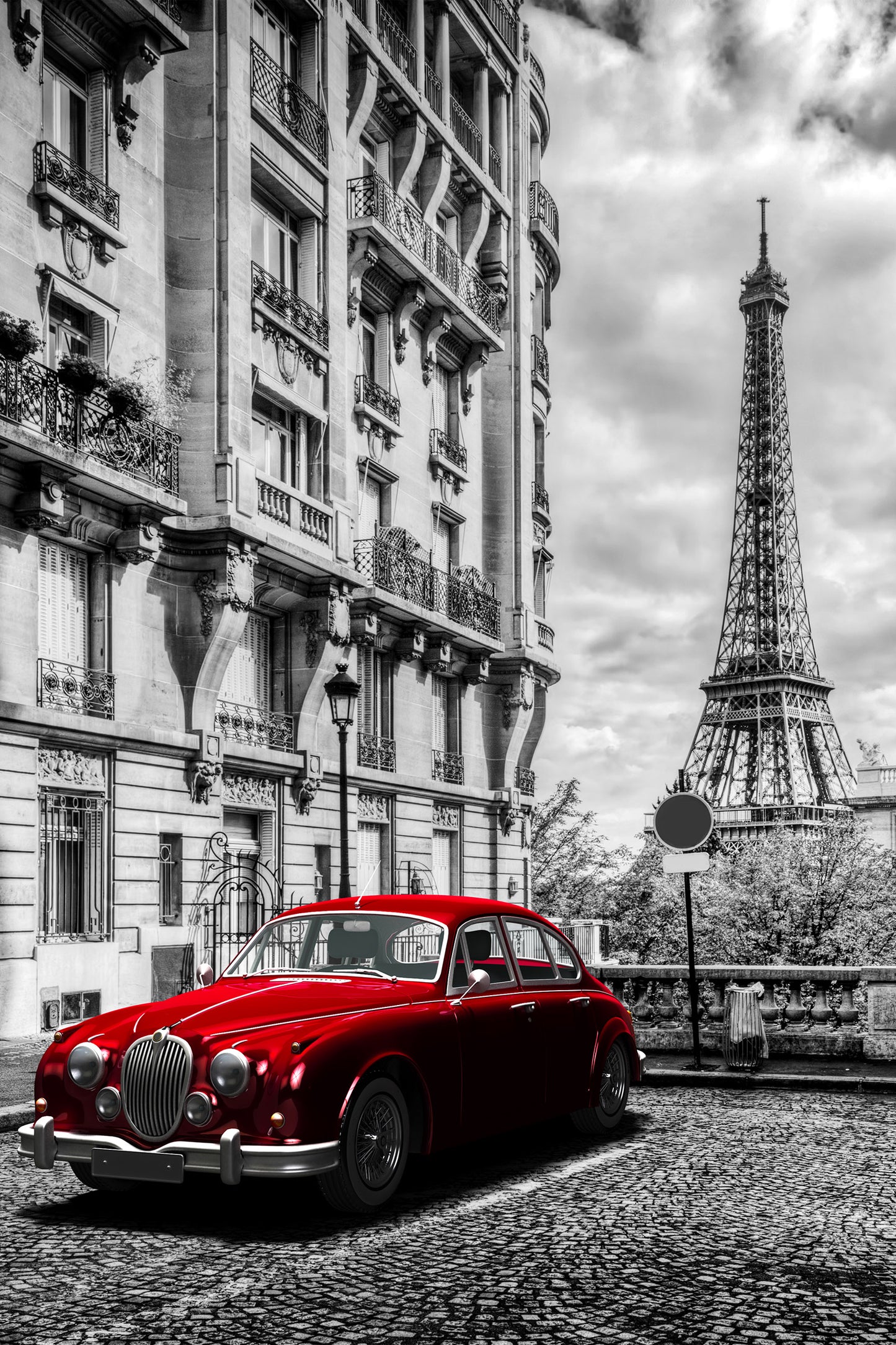 Paris City Glass Wall Art 24"x36"