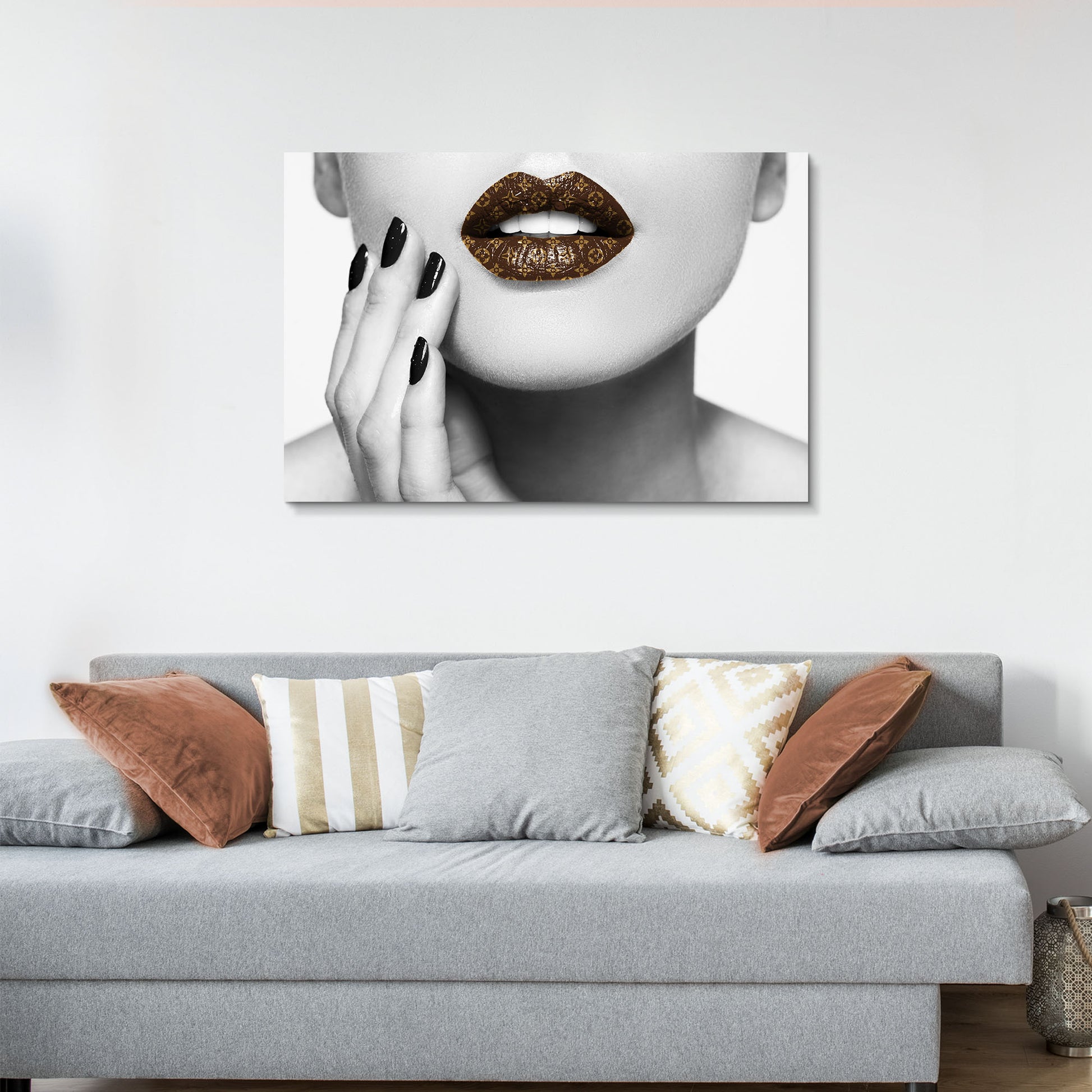 Luxury Lips Glass Wall Art 48"x32" - Expo Home Decor