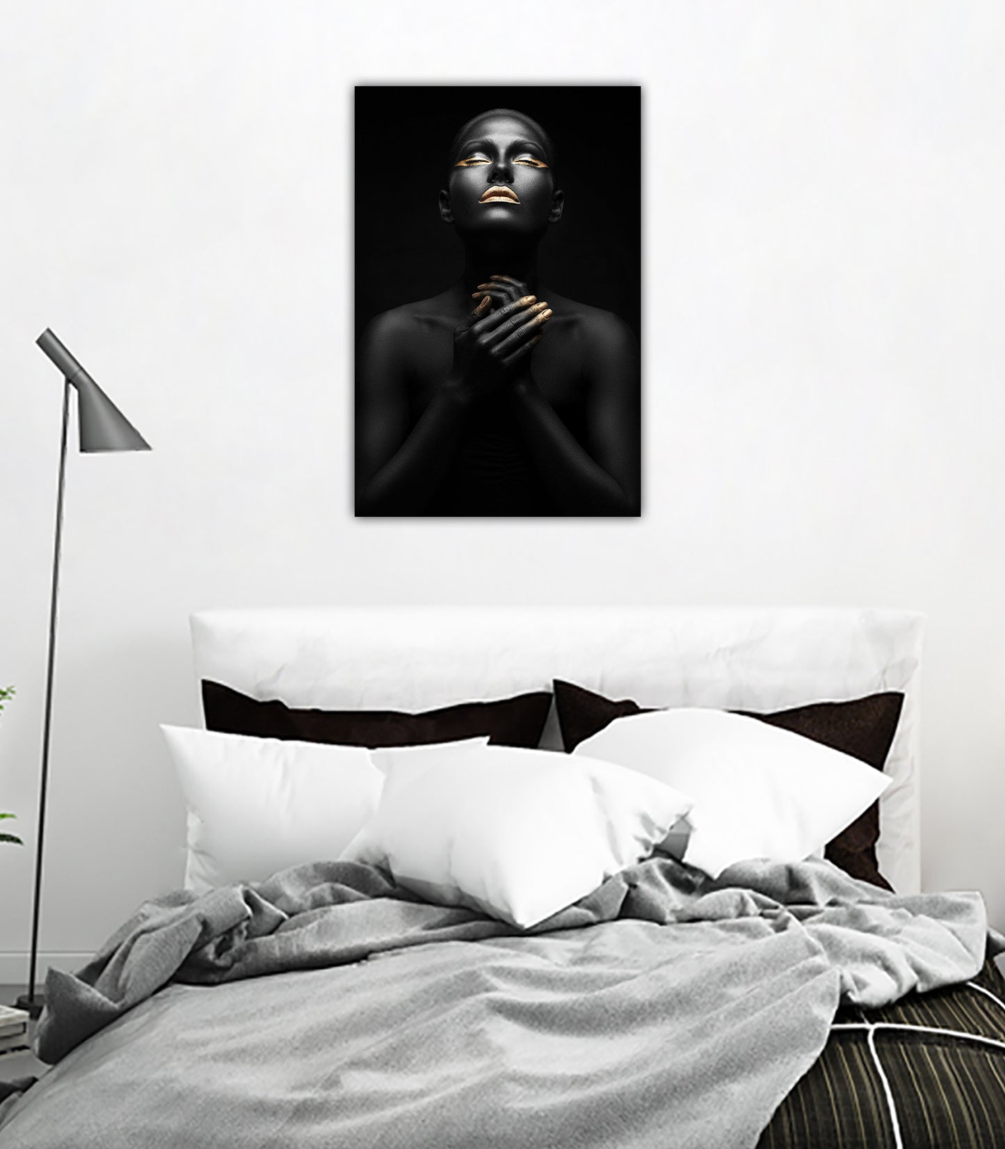 Black/Gold Woman Glass Wall Art 48"x32"