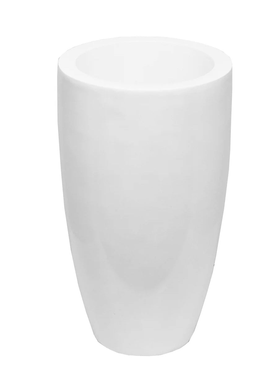 White Round Bottom Floor Vase Planters - Expo Home Decor