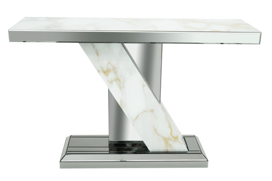 Grey Mirror & Marble Console Table - Expo Home Decor