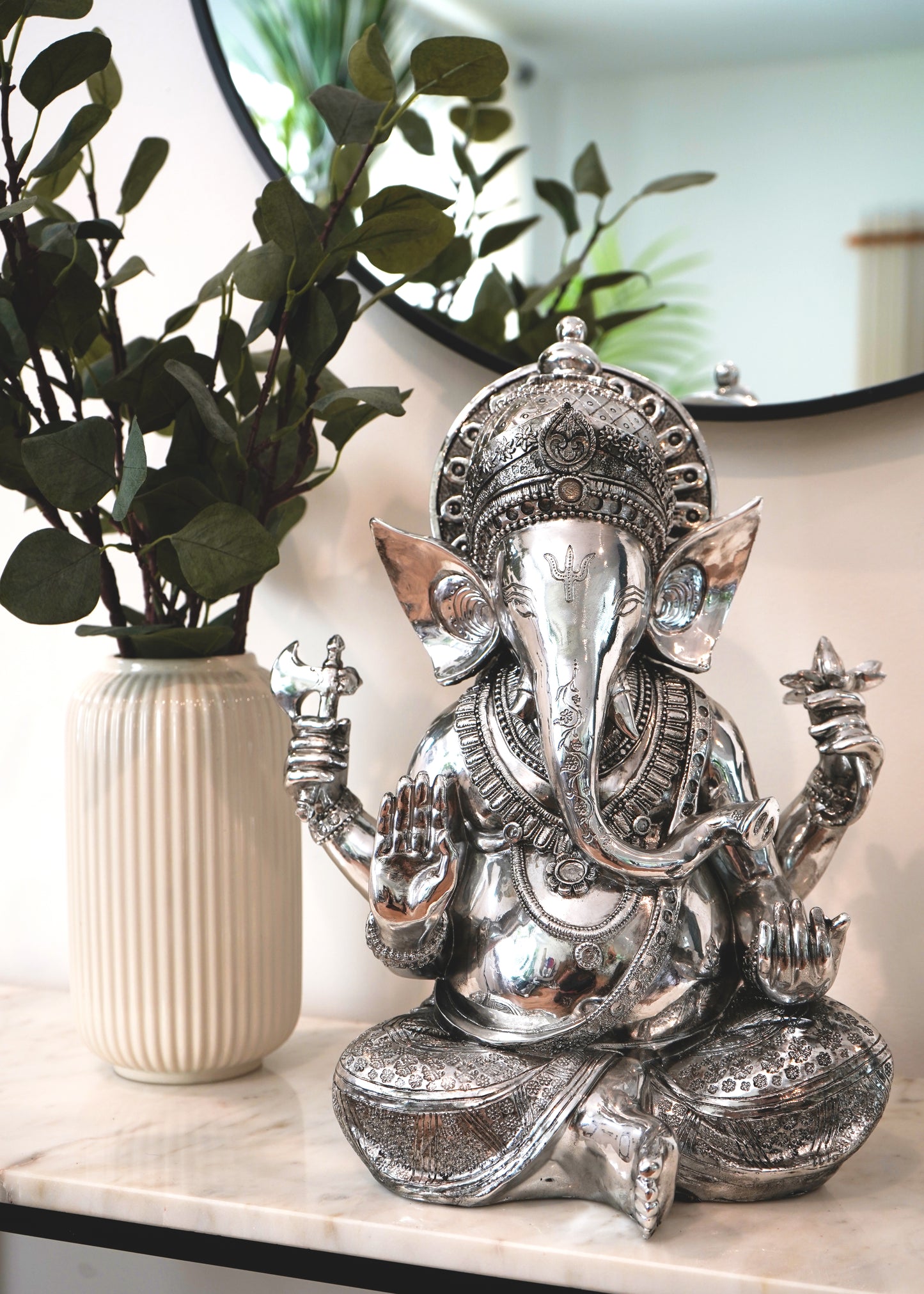 Ganesh Silver Tabletop Sculpture - Expo Home Decor