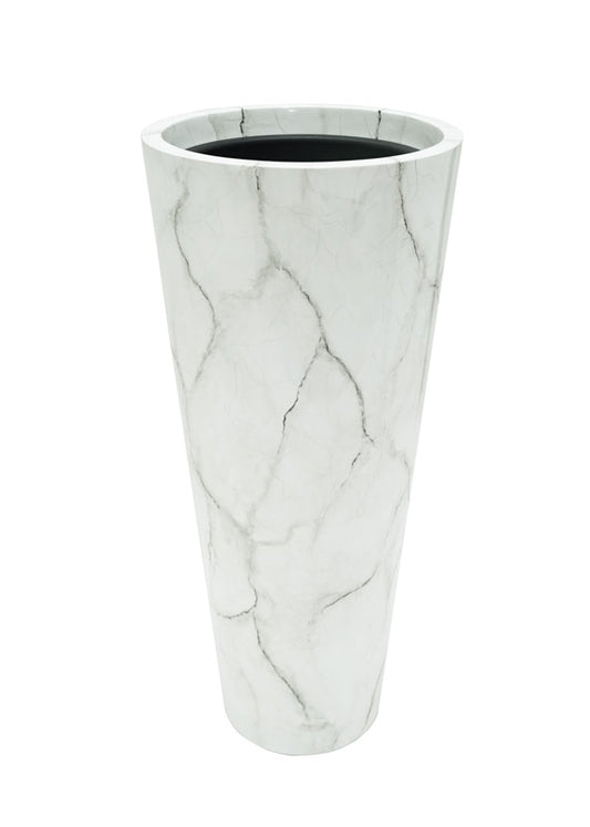 White Marble Floor Vase Planters 36" - Expo Home Decor