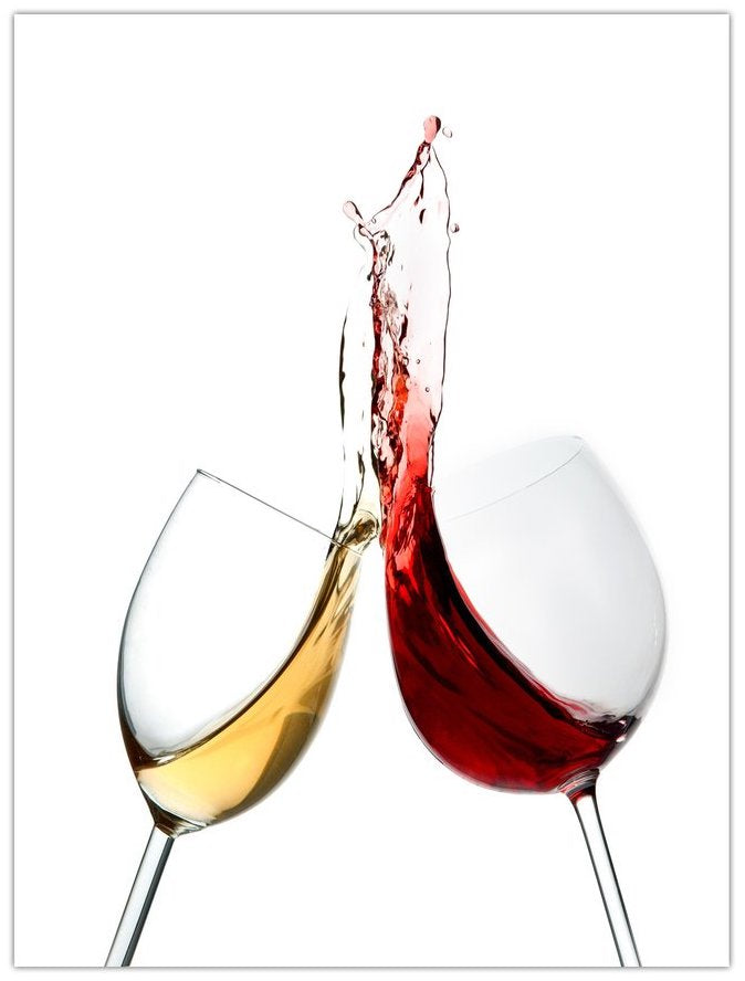 Kitchen Wine Cups Glass Wall Art 24"x36" - Expo Home Decor