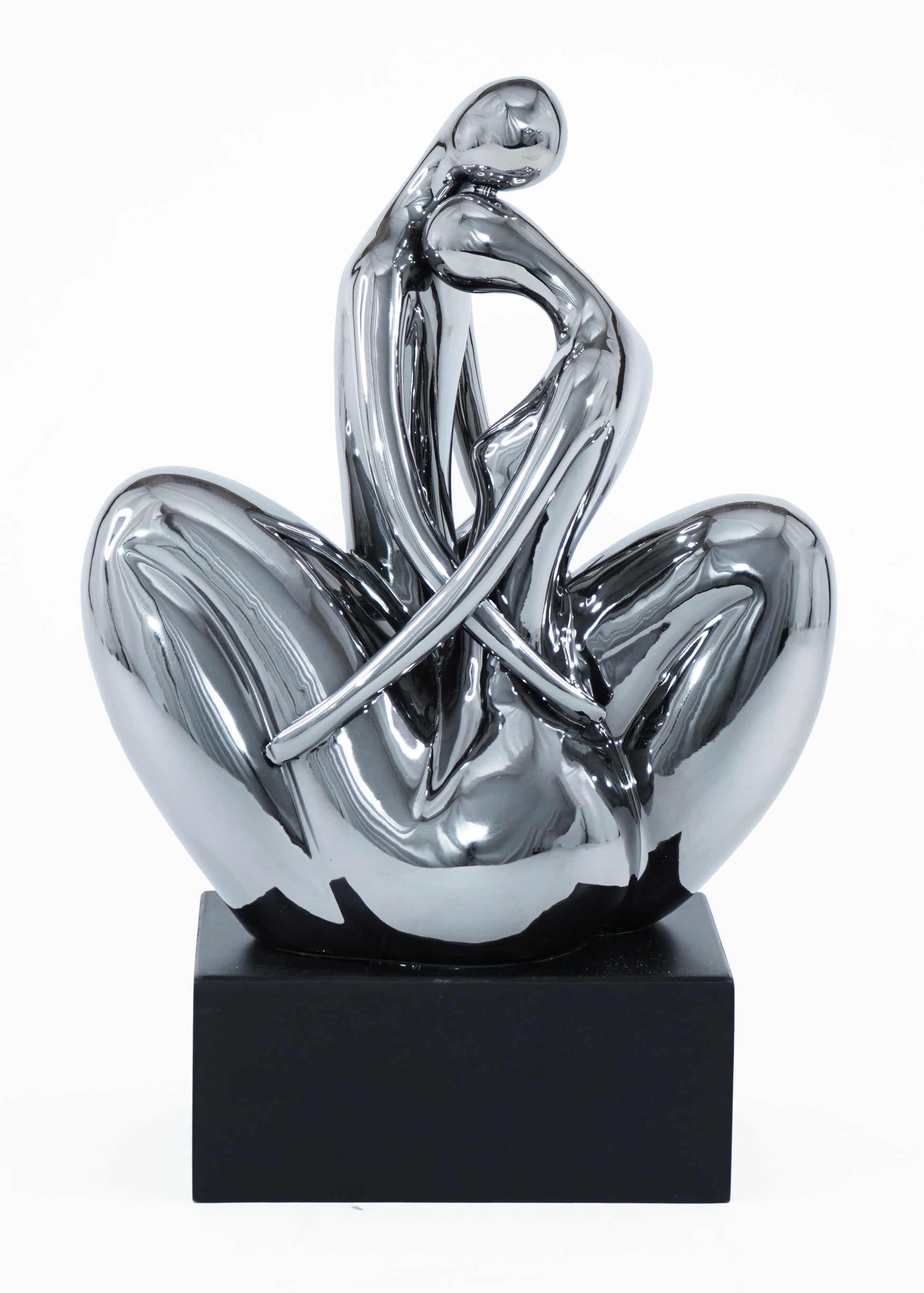 Silver Hugging Couple Sculpture - Expo Home Decor