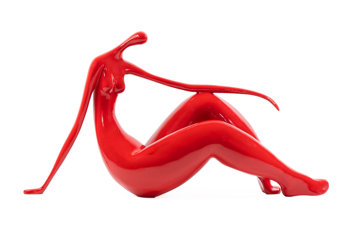 Relaxed Sitting Back Woman Sculpture Expo Home Decor