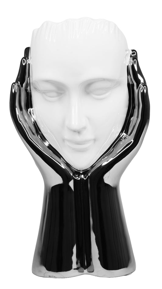 Two-Handed Face Hold Sculpture