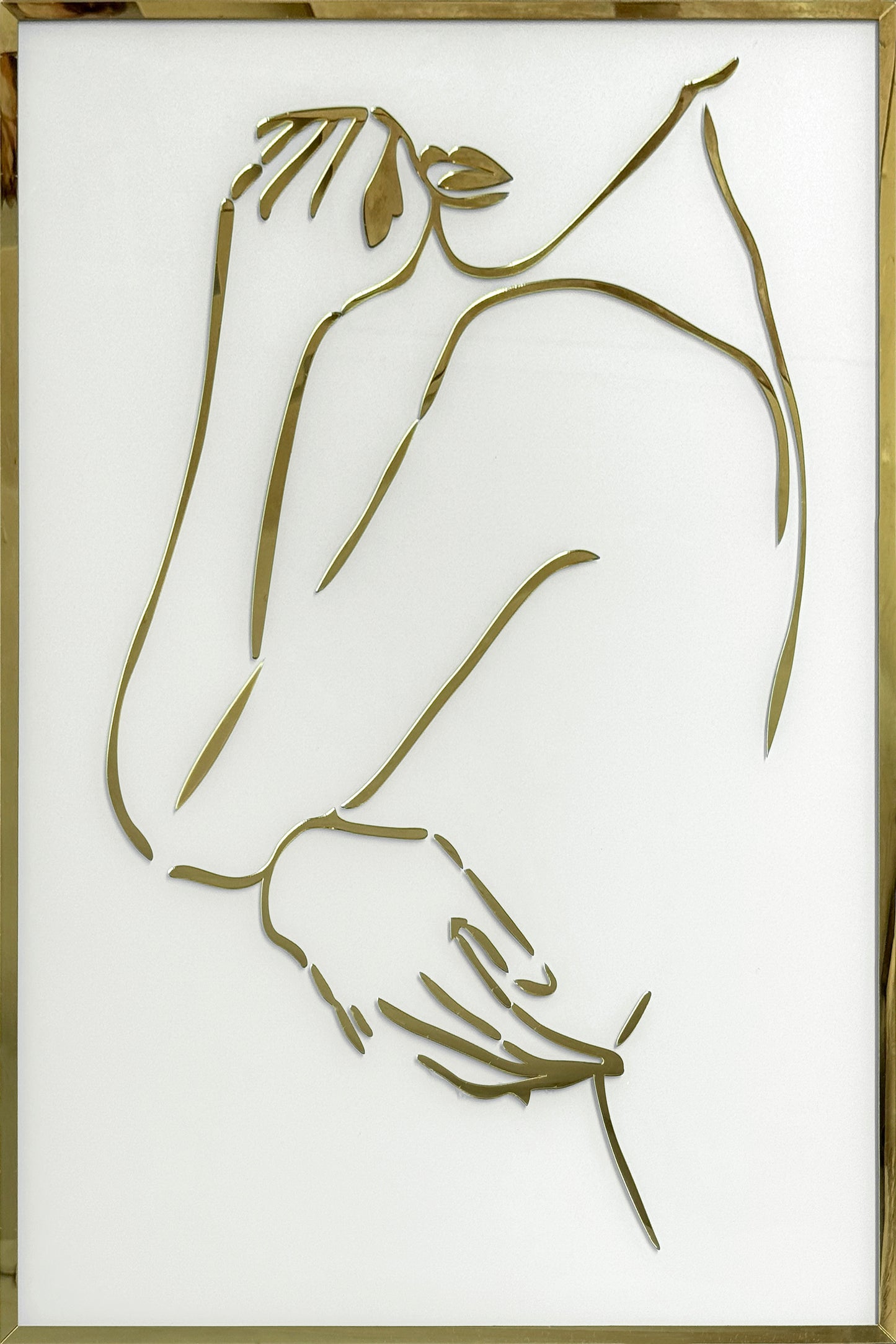 Woman Gold Silhouette Glass Wall Art 24"x36"