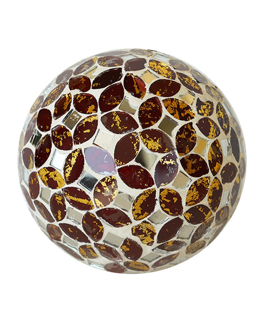 Burgundy/Gold Mosaic Orb - Expo Home Decor