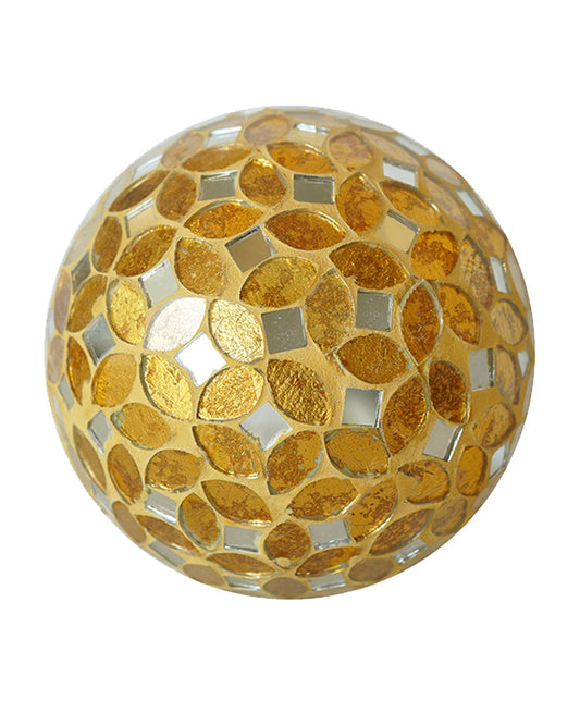 Gold/Mirror Mosaic Decor Orb - Expo Home Decor