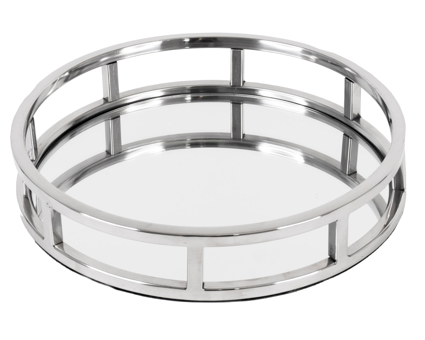 Mirror & Stainless Steel Tabletop Tray - Expo Home Decor