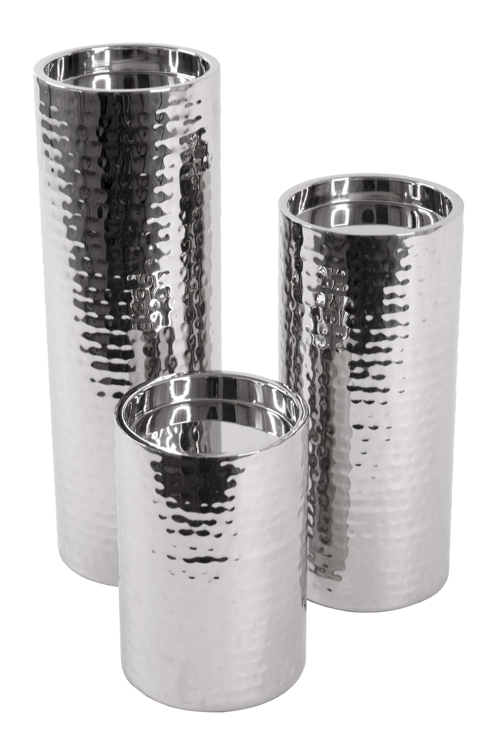 3Pc. Stainless Steel Candle Holder Set - Expo Home Decor