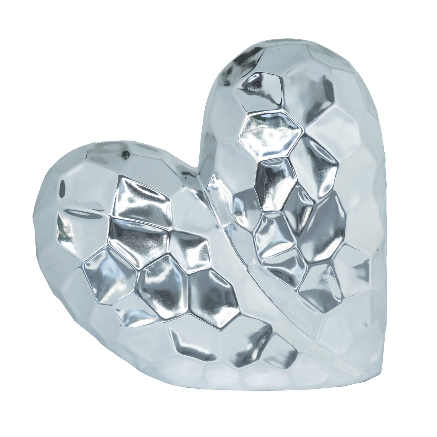 Silver Ceramic Heart Sculpture - Expo Home Decor