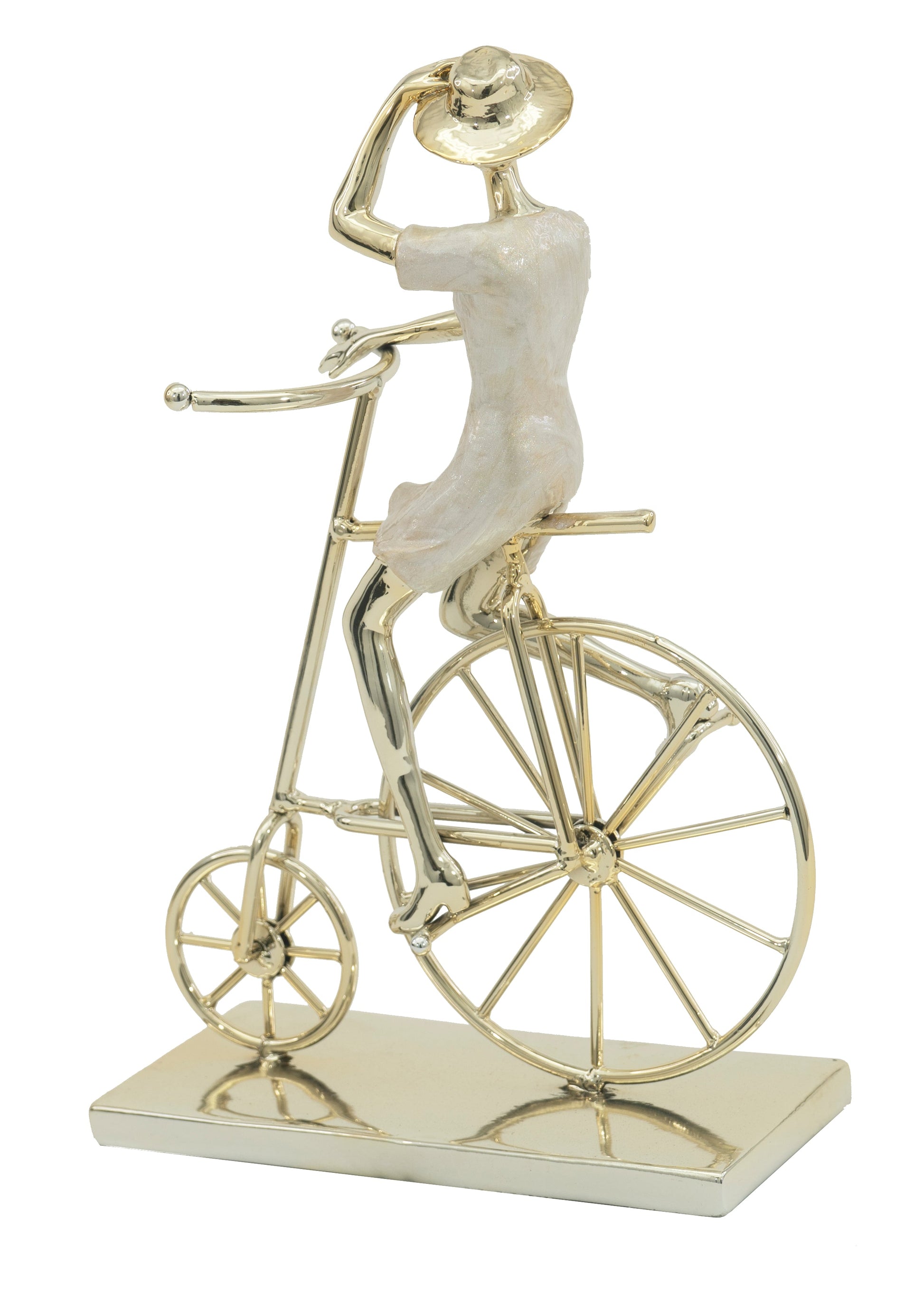 Gold Plated Woman on Bicycle - Expo Home Decor