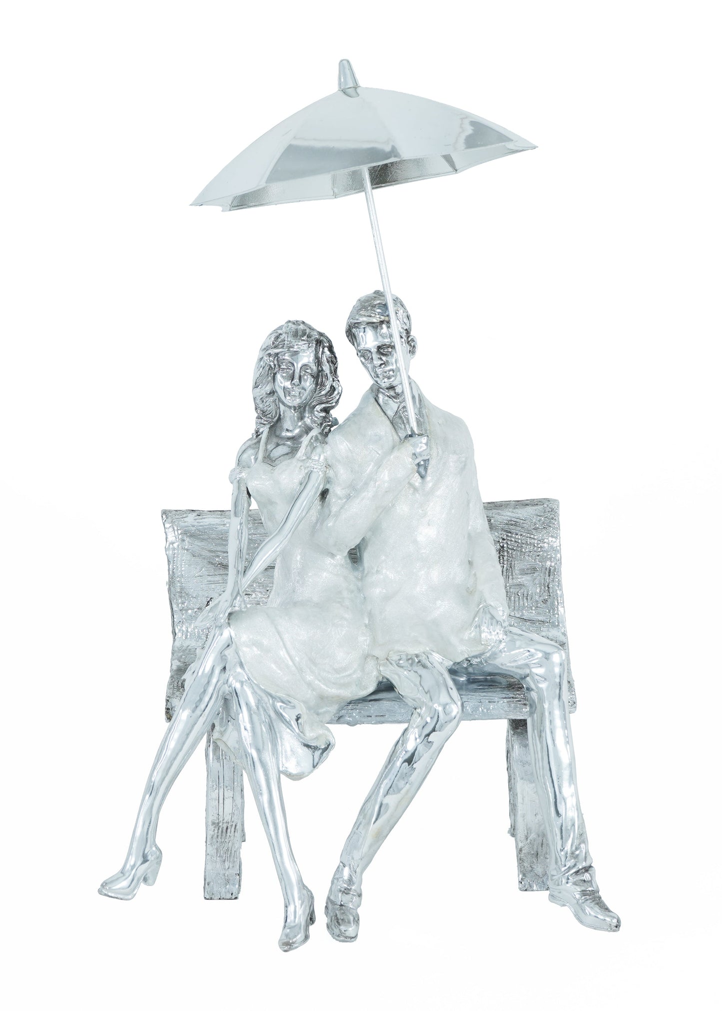Couple on Bench with Umbrella Sculpture - Expo Home Decor