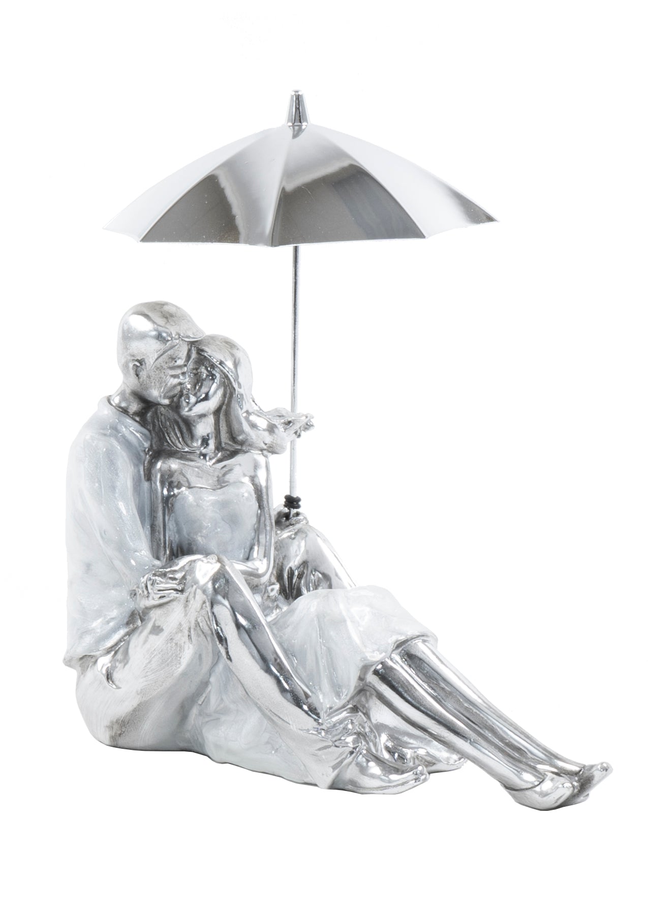 Sitting Couple w/ Umbrella Sculpture - Expo Home Decor