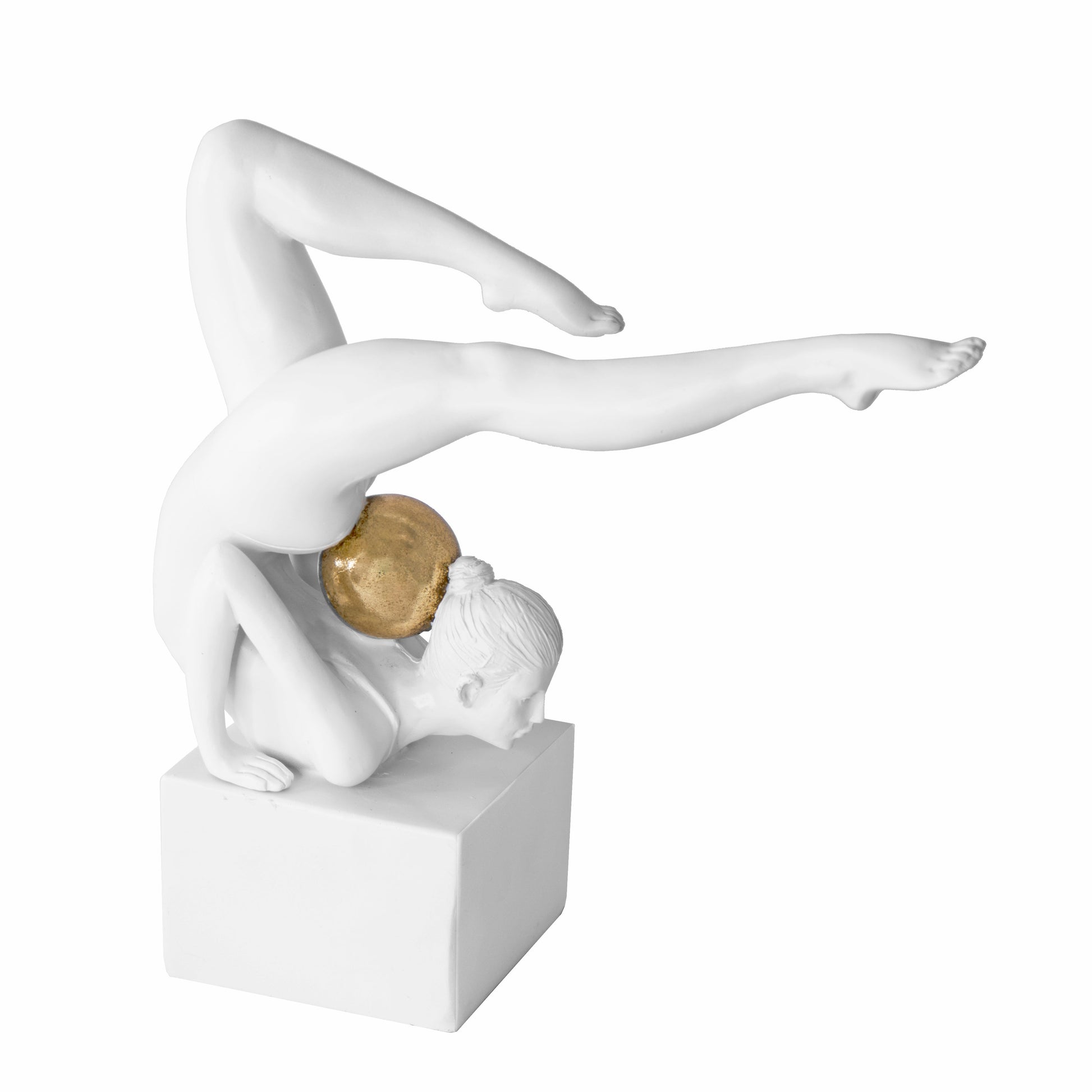 White/Gold Yoga Pose Sculpture - Expo Home Decor