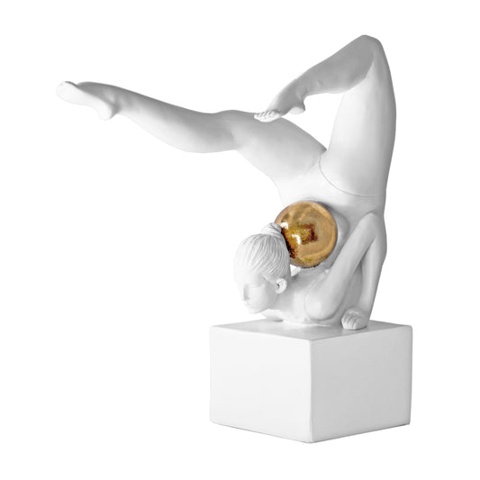 White/Gold Yoga Pose Sculpture - Expo Home Decor