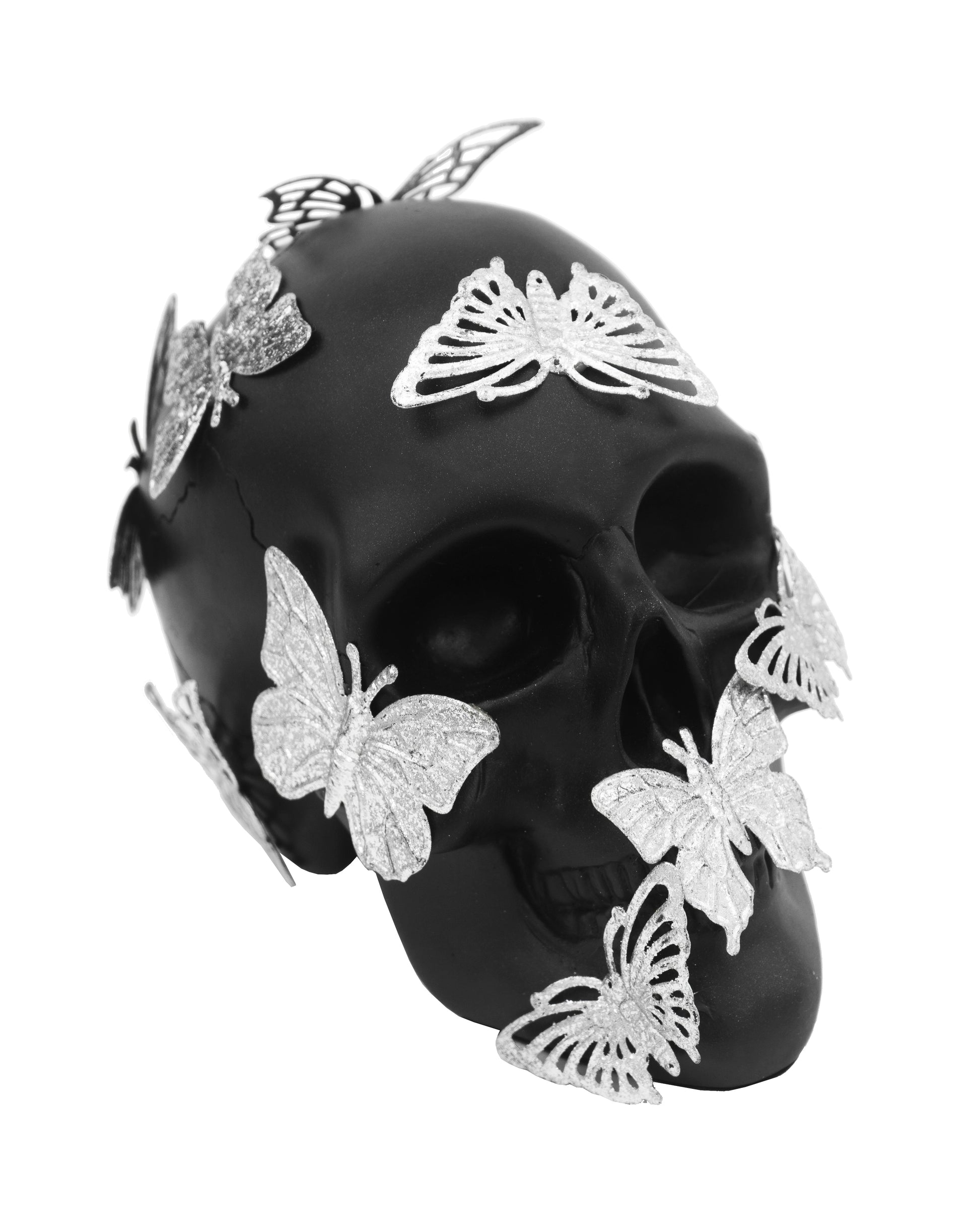 Black Skull W/Accent Butterflies - Expo Home Decor