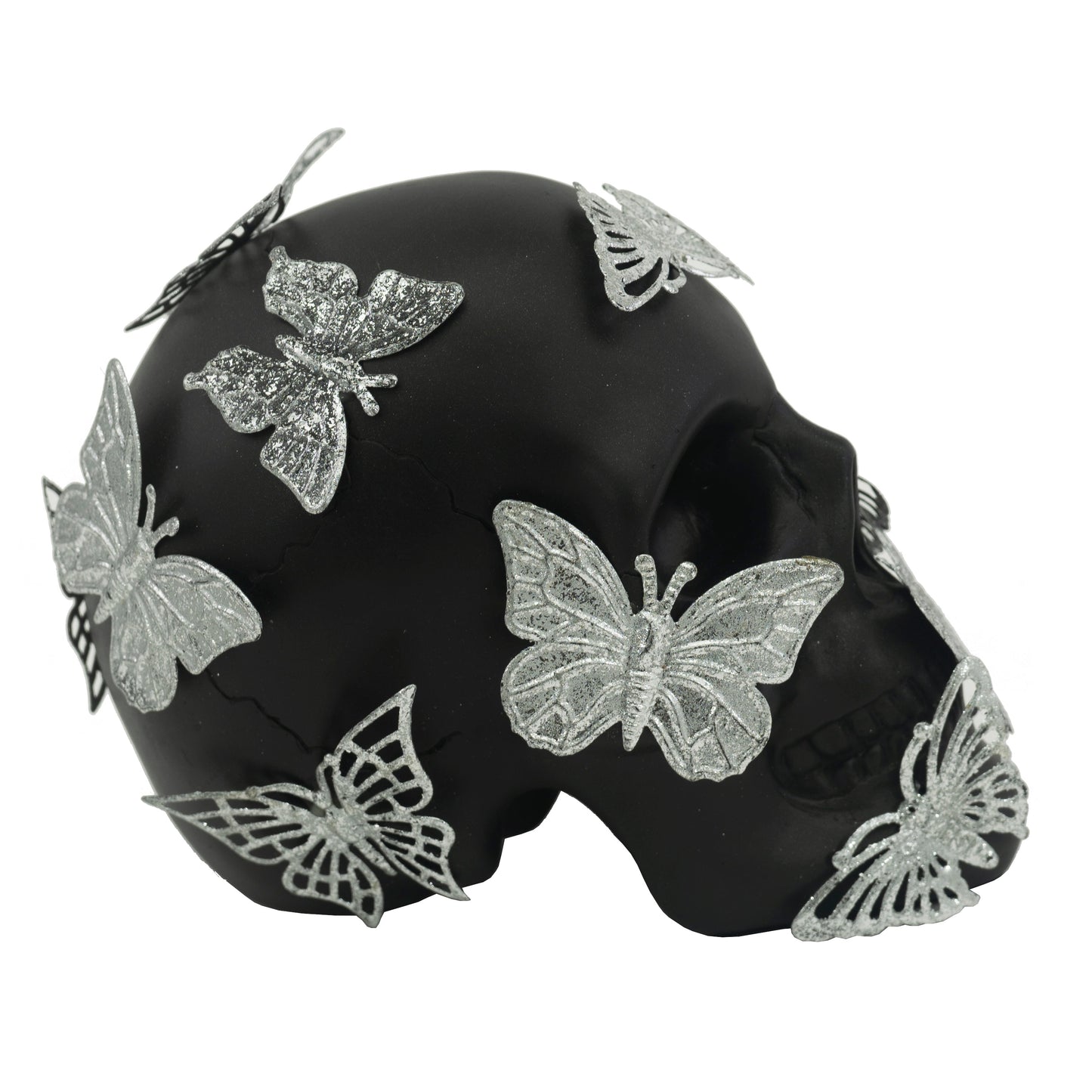 Black Skull W/Accent Butterflies - Expo Home Decor